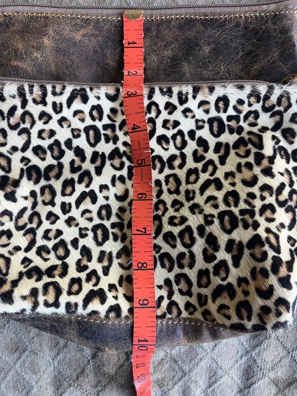 Myra Bag Feline Leather Leopard Print Hairon Crossbody Purse